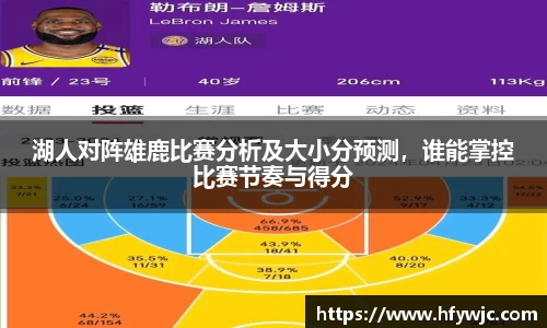 湖人对阵雄鹿比赛分析及大小分预测，谁能掌控比赛节奏与得分